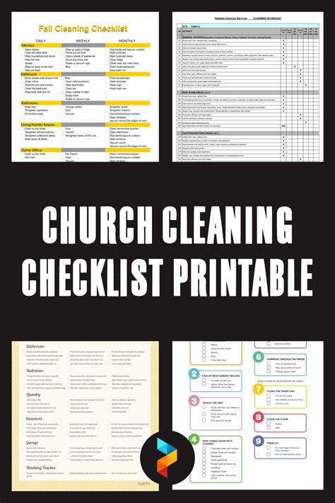 Printable Church Cleaning Checklist